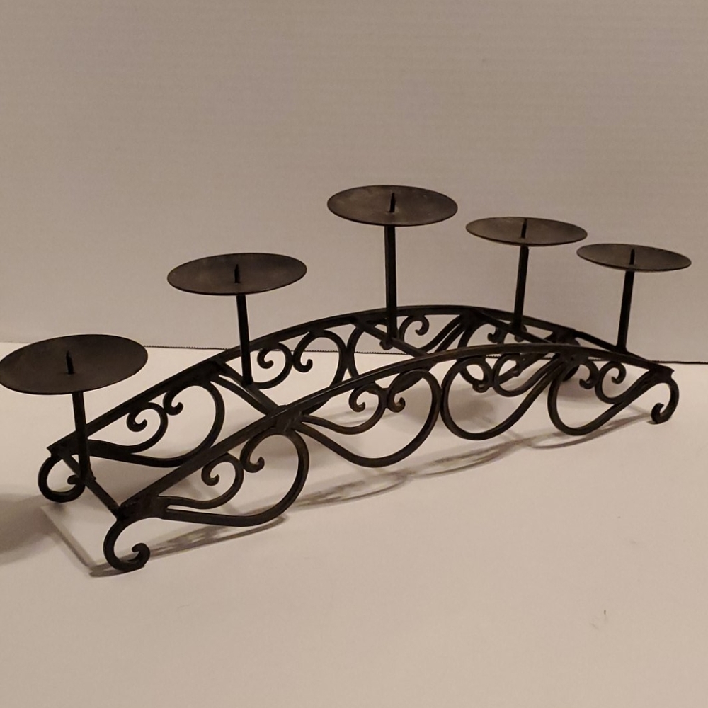 Wrought iron candle holder